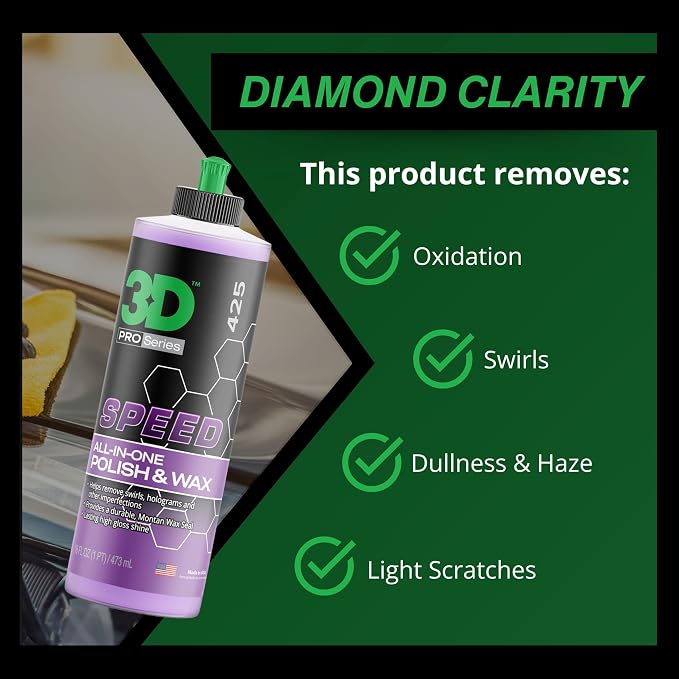 3D Speed All-In-One Polish & Wax – Scratch & Swirl Remover, Easy Application – - Image 3