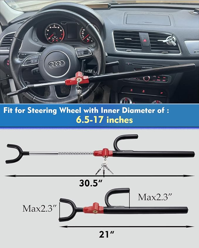 Steering Wheel Lock Anti-Theft car Device Car Wheel Locks Heavy Duty Vehicle - Image 3