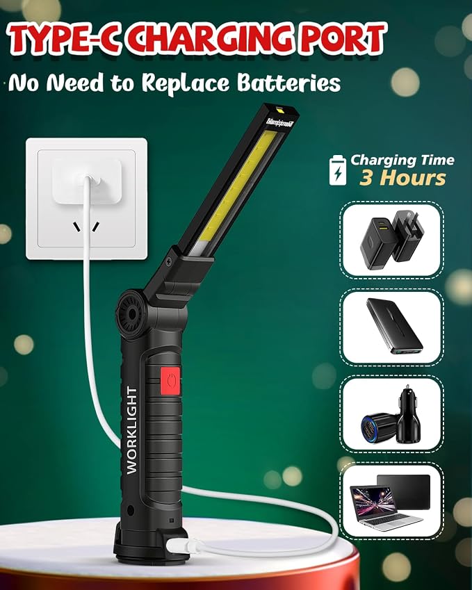 Coquimbo Tool Gifts for Men, Rechargeable LED Work Lights Grill Light - Image 8