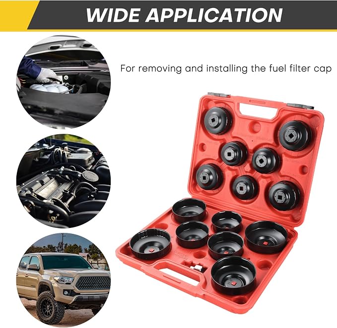 15PCS Oil Filter Cap Wrench Tool | Universal Oil Filter Socket Wrench Set 3/8 - Image 6