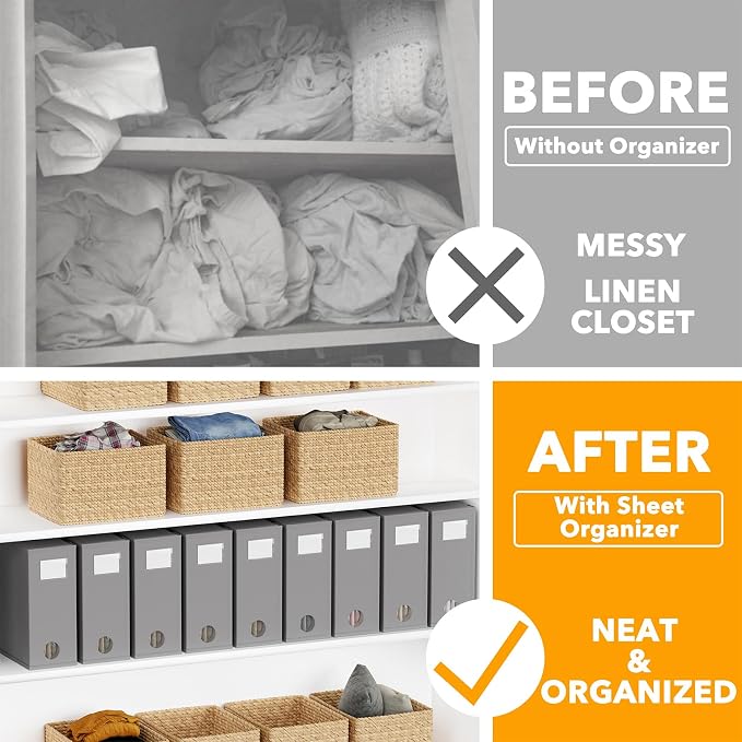 SpaceAid 9 Pack Bed Sheet Organizers and Storage, Foldable Sheet Organizer - Image 2