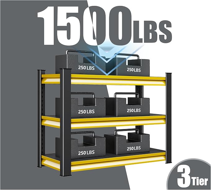 40" W Garage Shelving Heavy Duty, 1500LBS Loads Adjustable Garage Storage - Image 6