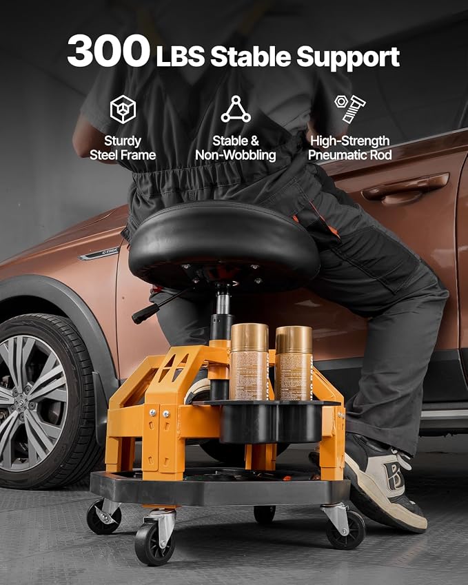 VEVOR Garage Stool, Rolling Mechanic Stool - Image 6