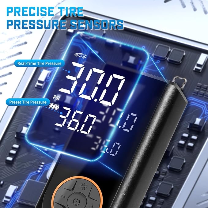 Tire Inflator Portable Air Compressor, 150PSI Cordless Air Pump - Image 5