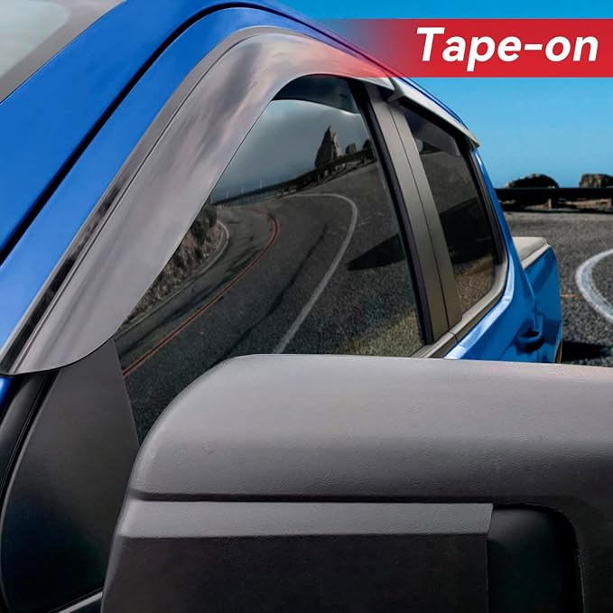 Window Visors Rain Guards for 2019-2025 Chevy Silverado/GMC Sierra 1500 Crew Cab - Image 2