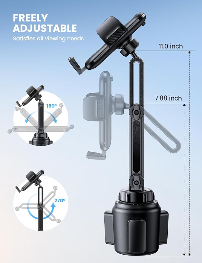 Lamicall Cup Phone Holders for Your Car, Universal Adjustable Car Cell Phone - Image 6