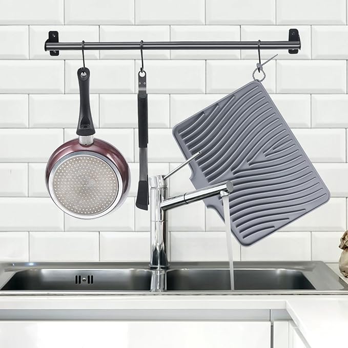 Silicone Dish Drying Mat for Kitchen Counter, Dish Drying Pad, Non-Slip Drain - Image 5