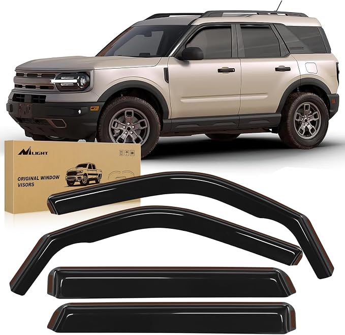 Nilight in Channel Rain Guards for Ford Bronco Sport 2021 2022 2023 2024 by Nilight