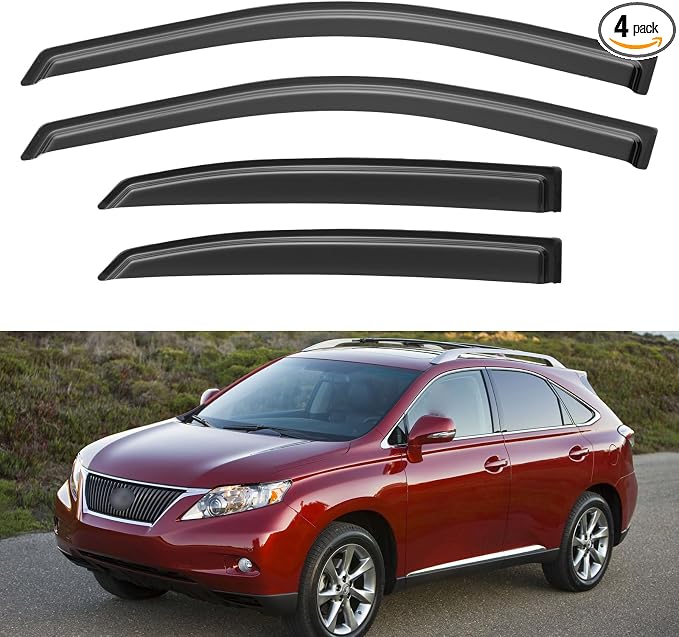 Window Visors Rain Guards for 2010-2015 Lexus RX350, Out-Channel Window Vent by YQAUTEC