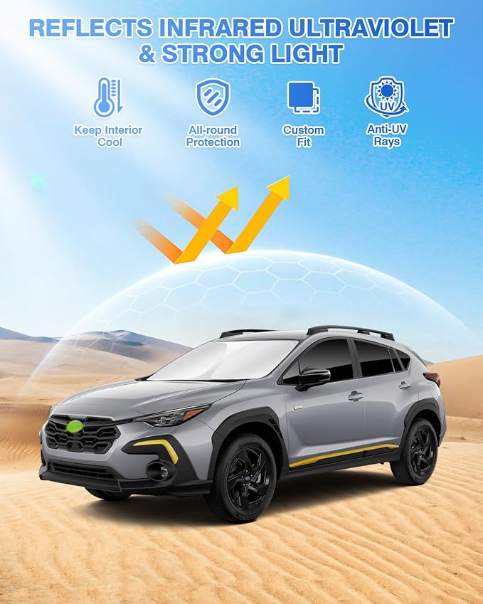 Sunshades for Subaru Crosstrek 2024 2025 2026 Accessories Windshield Sun Shade - Image 2