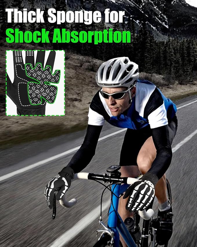 RIGWARL Skeleton Gloves Glow in The Dark, Touchscreen Riding Cycling Gloves - Image 4
