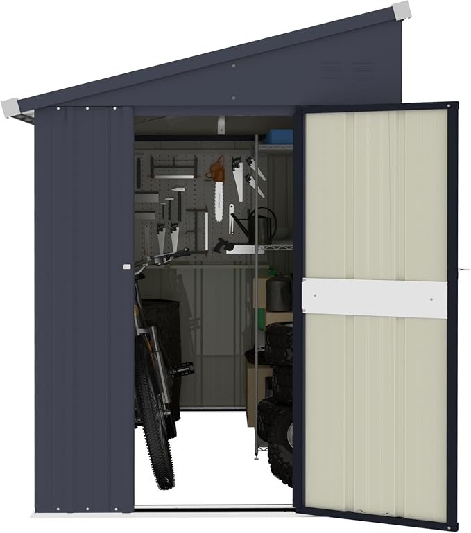 BlueWish 4'x6' Storage Shed, Lean-to Outdoor Storage Shed by RespondToEveryExpectation