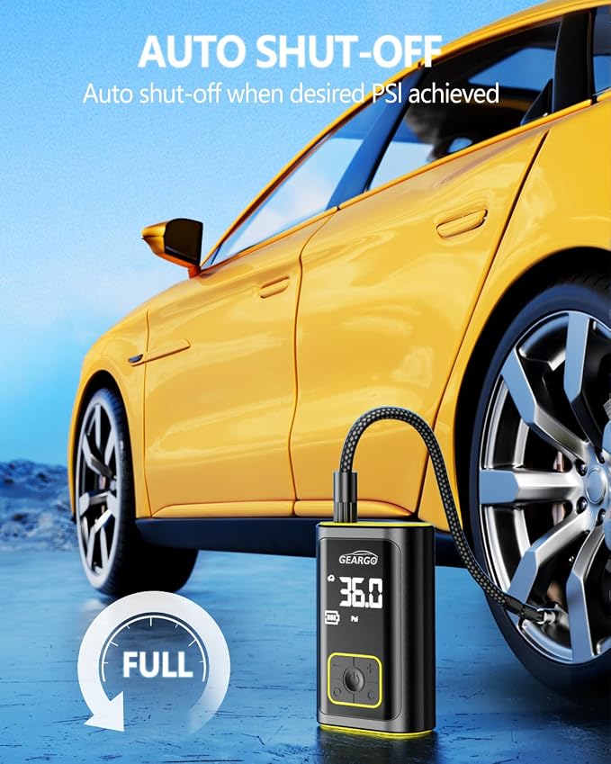 GEARGO Portable Tire Inflator Air Compressor 150PSI Cordless Air Pump - Image 9