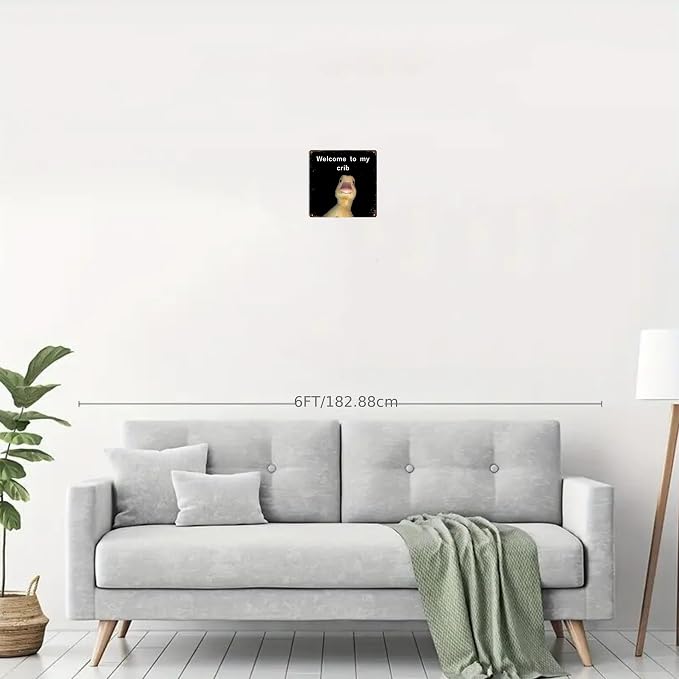 Welcome To My Crib Space Vintage Metal Tin Sign Bar Cafe Garage Cave Home Room - Image 3