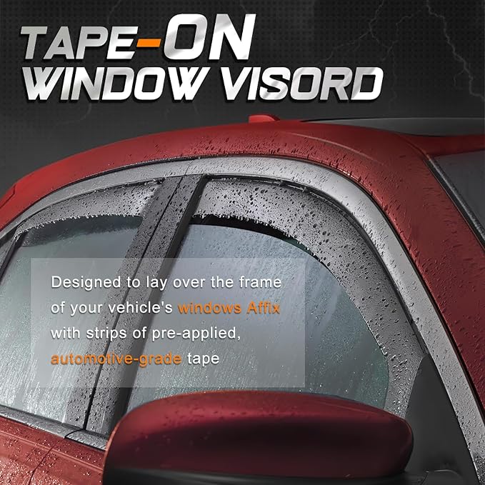 Auto Dynasty Set of 4 Carbon Fiber Pattern Window Visors Compatible - Image 3