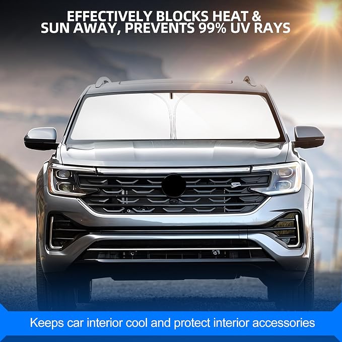 Windshield Sun Shade for Volkswagen VW Atlas 2018-2025 Foldable Sunshade Custom - Image 7