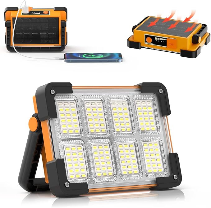 120W Solar Rechargeable Work Light, 144 LED 10000LM Led Work Light by DANCINGBOAR
