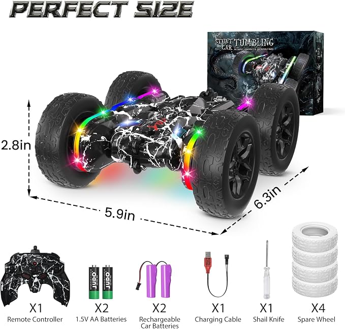 Rc Cars Toys for Boys Remote Control Car 2.4 GHz Black Toys for Ages 5-7 Kids - Image 6