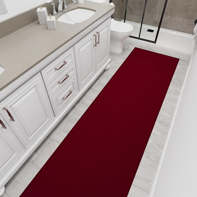 Ottomanson Hallway Runner Rug 1'10" x 12' Non Slip Solid Area Rugs Easy to - Image 12