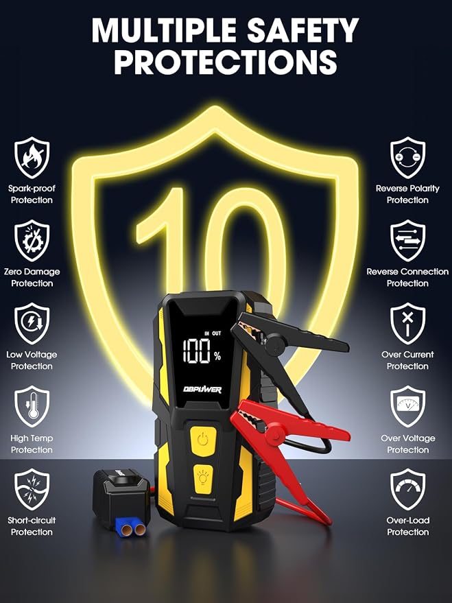 DBPOWER 5000A Jump Starter, 74Wh Car Battery Jump Starter - Image 5