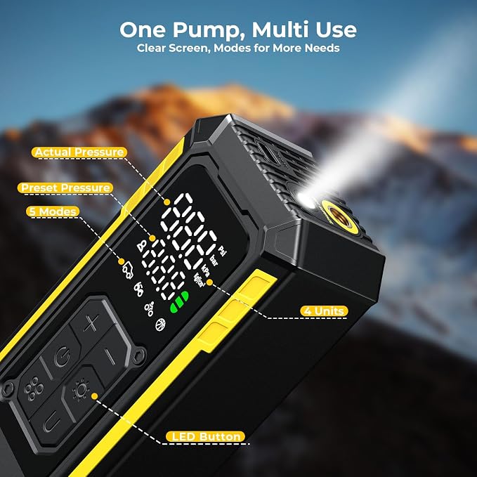 Tire Inflator Portable Air Compressor, 150 PSI Portable Tire Inflator - Image 5