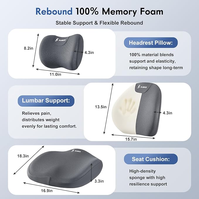 FLORICH Seat Cushion and Lumbar Support Pillow - Image 3