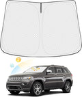 Windshield Sun Shade for Jeep Grand Cherokee 2011-2021 Thicken 6-Layer Foldable by Canvcle
