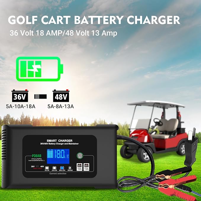 Golf cart Battery Charger, 36V 18A and 48V 13A Trickle Charger, 36 Volt Golf - Image 5
