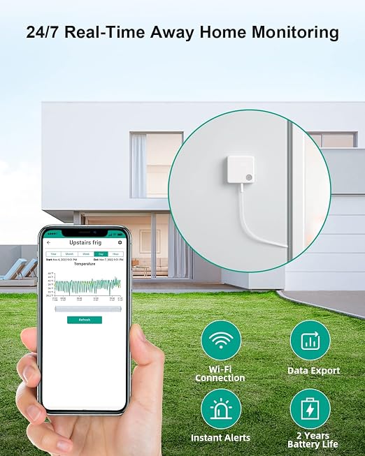 WiFi Thermometer Freezer Alarm, Email Alert, App Notification, Data Record - Image 7