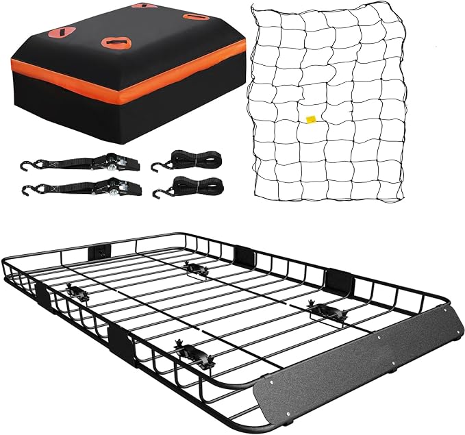 WEIZE Roof Rack Carrier Basket Universal Rooftop 54" x 34" x 6" + Waterproof Bag by WEIZE