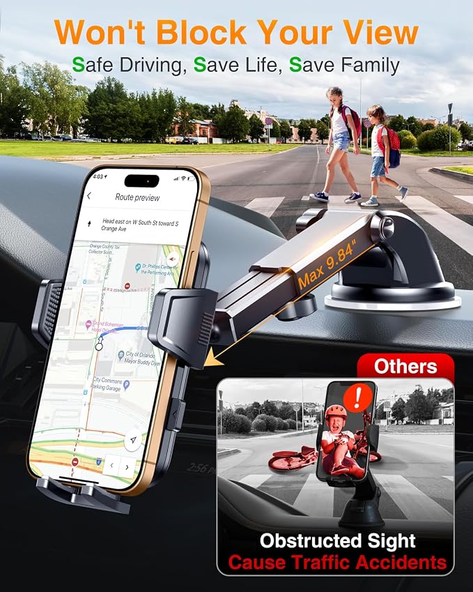 VANMASS 2025 Upgraded Car Phone Mount, Patent Safety Cell Phone Mount - Image 5