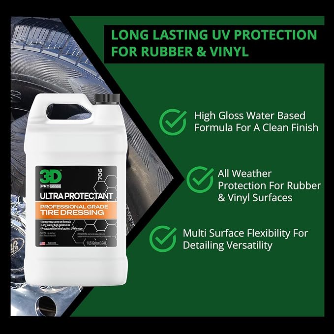 3D Ultra Protectant Tire Shine Spray – Water-Based High Gloss Tire Dressing | - Image 2