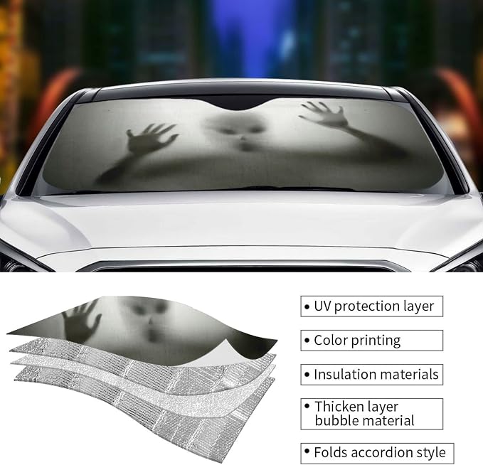 Alien trapped Car Windshield Sunshade Front Window Sun Visor Protector Foldable - Image 5