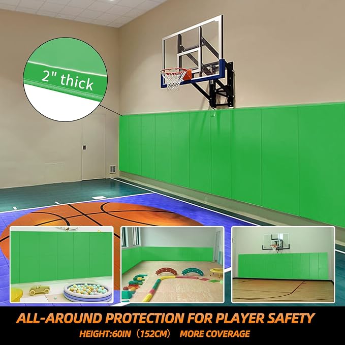 PROGOAL 2"/4" Thick Foam Protection Wall Pad，Gym Basketball-Court - Image 3