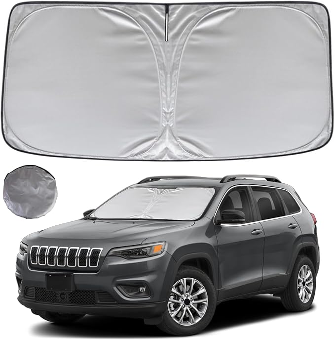 KAYZT Windshield Sun Shade for 2014-2023 Jeep Cherokee SUV Foldable Sunshade by KAYZT