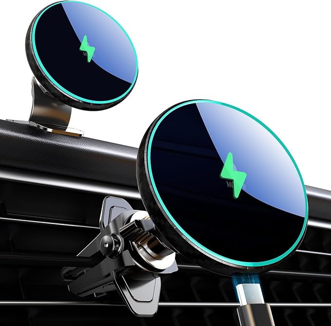MOKPR for Magsafe Car Mount Charger-15W Wireless Car Charger-Magnetic Car Phone by MOKPR