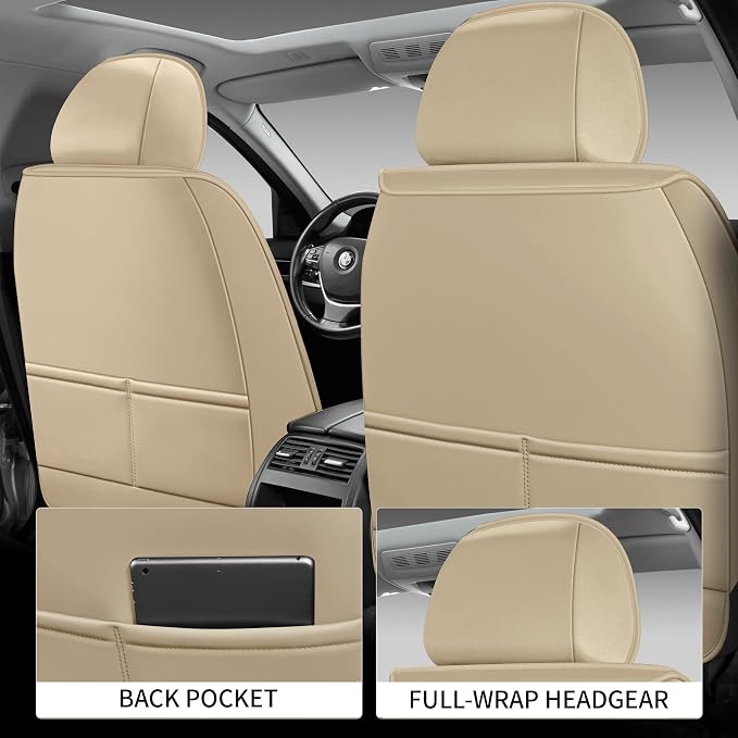 Car Seat Covers Full Set, Easy Install Luxury Leather Automotive Seat Covers - Image 6