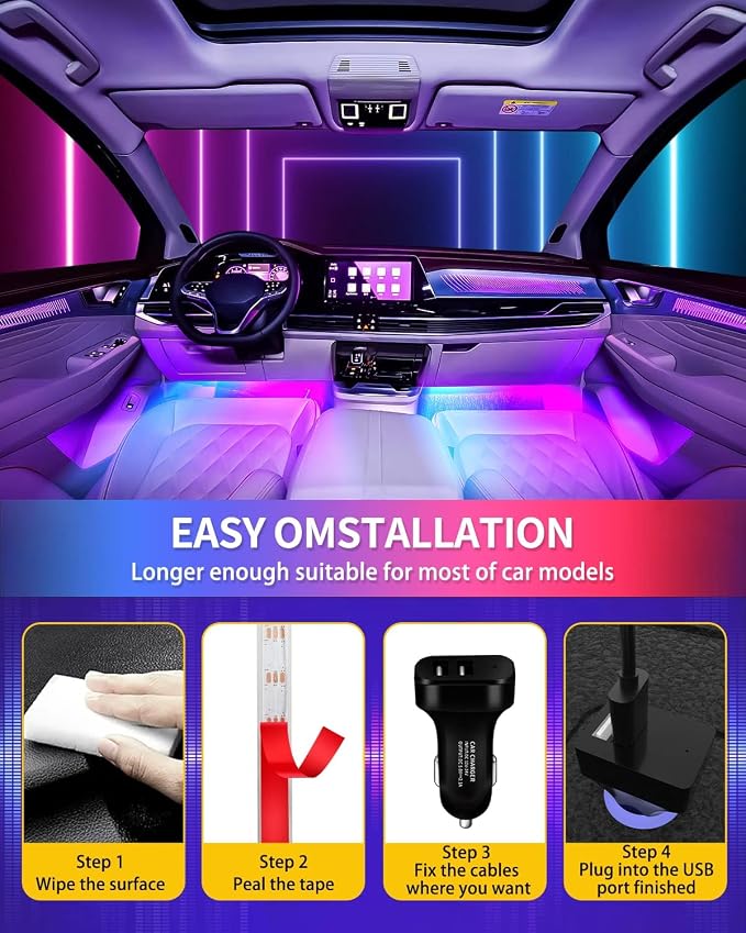 YM E-Bright RGB Car Led Strip Lights - Image 3