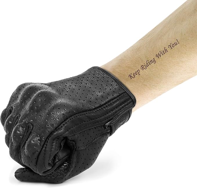 Updated Men’s Motorcycle Gloves Goatskin Leather Anti-Slip Street Bike Gloves - Image 4