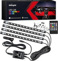 Nilight - TR-06 4PCS 48 LED Interior Lights DC 12V Multicolor Music Car Strip by Nilight