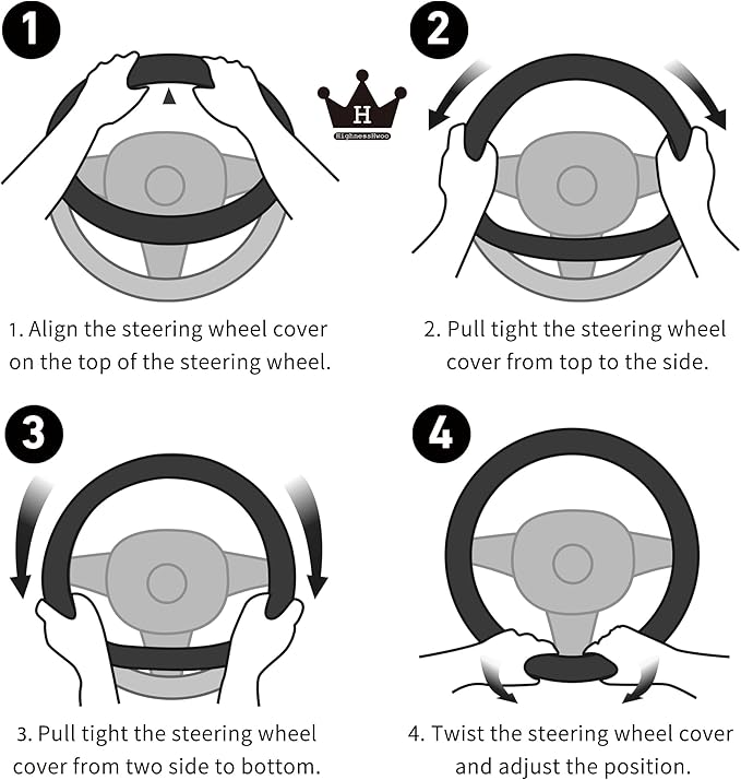 Car Steering Wheel Covers for Women Padded Carbon Fiber PU Leather Cute Auto - Image 8