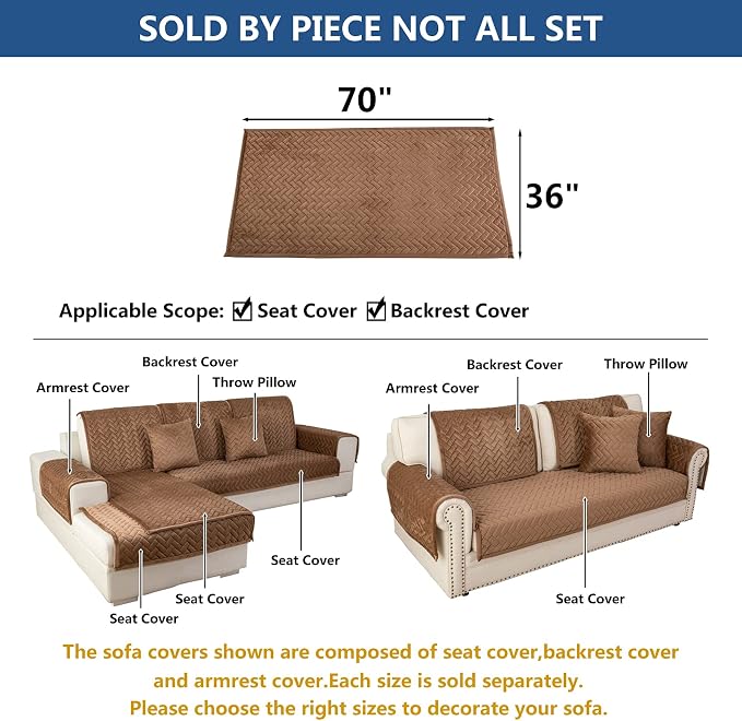 Eismodra Couch Cover, Sectional Couch Covers, Sofa Covers - Image 5