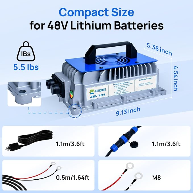 DC HOUSE 48V 18A Lithium Battery Charger, 900W Fast Charger, Charging - Image 7