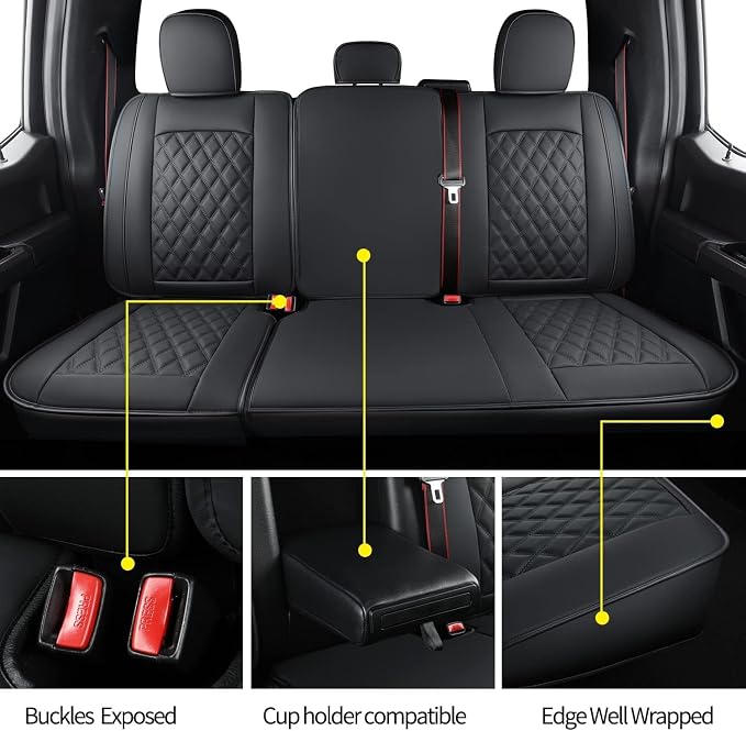 LUCKYMAN CLUB F150 Faux Leather Seat Covers Fit - Image 7