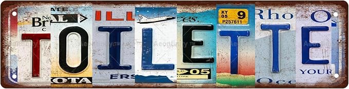 TOILETTE Vintage Metal Tin Street Sign Bar Cafe Garage Cave Home Room Wall by Unknown