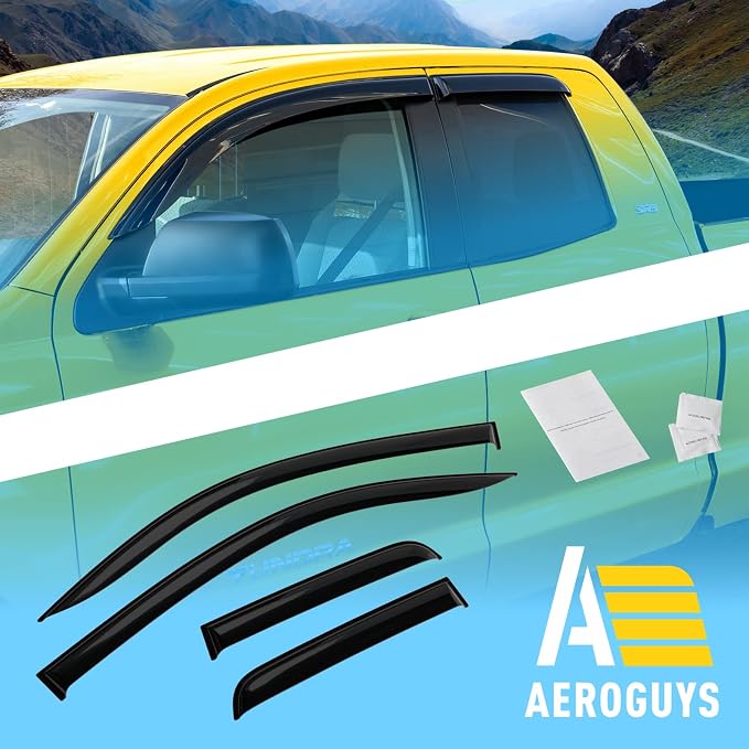 Extra Durable Window Deflectors Tape-On Window Visors Rain Guards Fit - Image 8