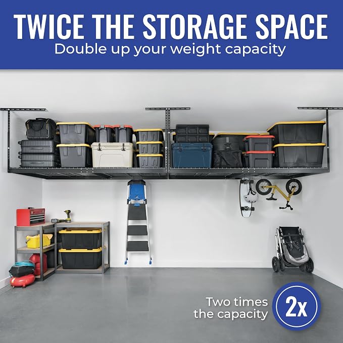 SafeRacks Overhead Storage Rack, Heavy Duty 600 lb Capacity, Adjustable Garage - Image 2