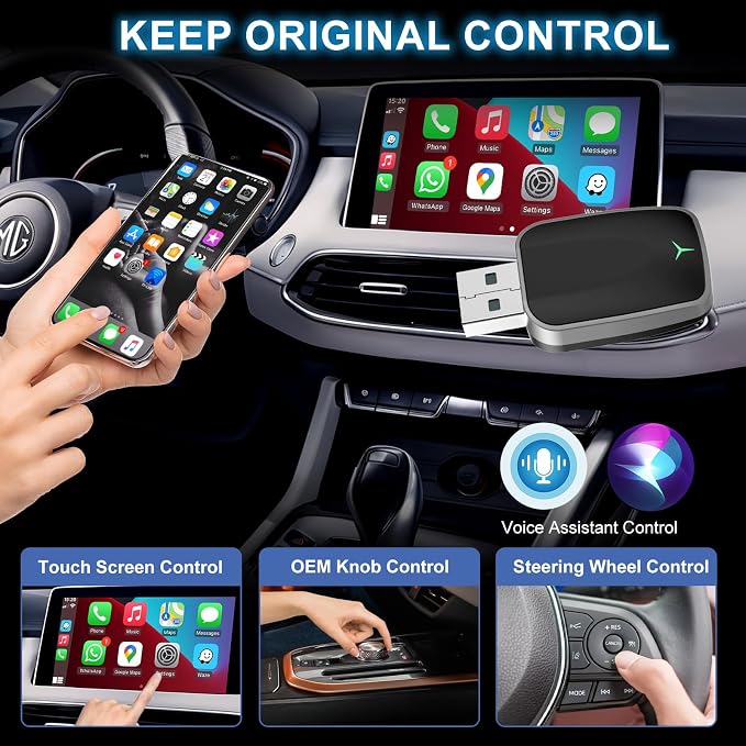 Mini Wireless CarPlay & Android Auto Adapter – Plug & Play Dongle, Convert - Image 4