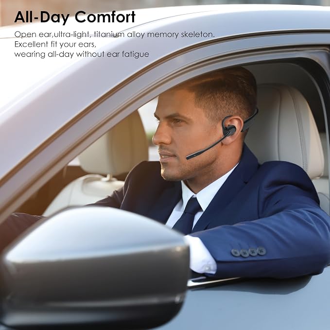 Open Ear Headphones with Mic, Dual Connect Bluetooth 5.3 with AI Noise - Image 3