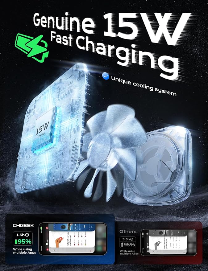 CHGeek for 15W Magsafe Car Mount Charger, iPhone Wireless Car Charger Magnetic - Image 4